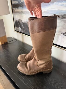 Ecco Women's Over-the-Knee Brown Leather & Suede Boots